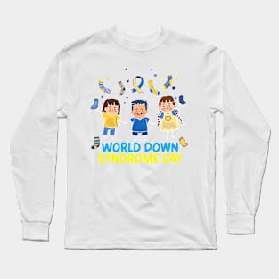 World Down Syndrome Day Awareness Socks Down Right Long Sleeve T-Shirt